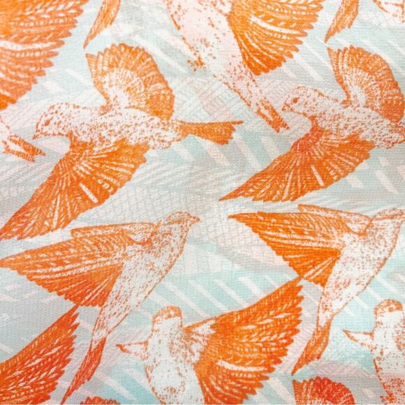 Collective Concepts Bird Lovers‎ Women's V-Neck Pink Blue Blouse Size Small - Picture 3 of 5